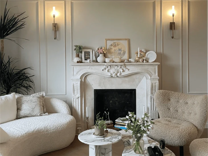 Natural Travertine Fireplace