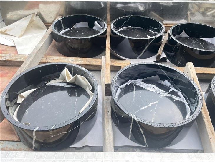 Nero Marquina Marble Vessel Sink